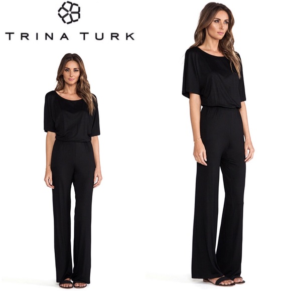 Trina Turk Pants - Trina Turk Black Jersey Jumpsuit Romper Jumper